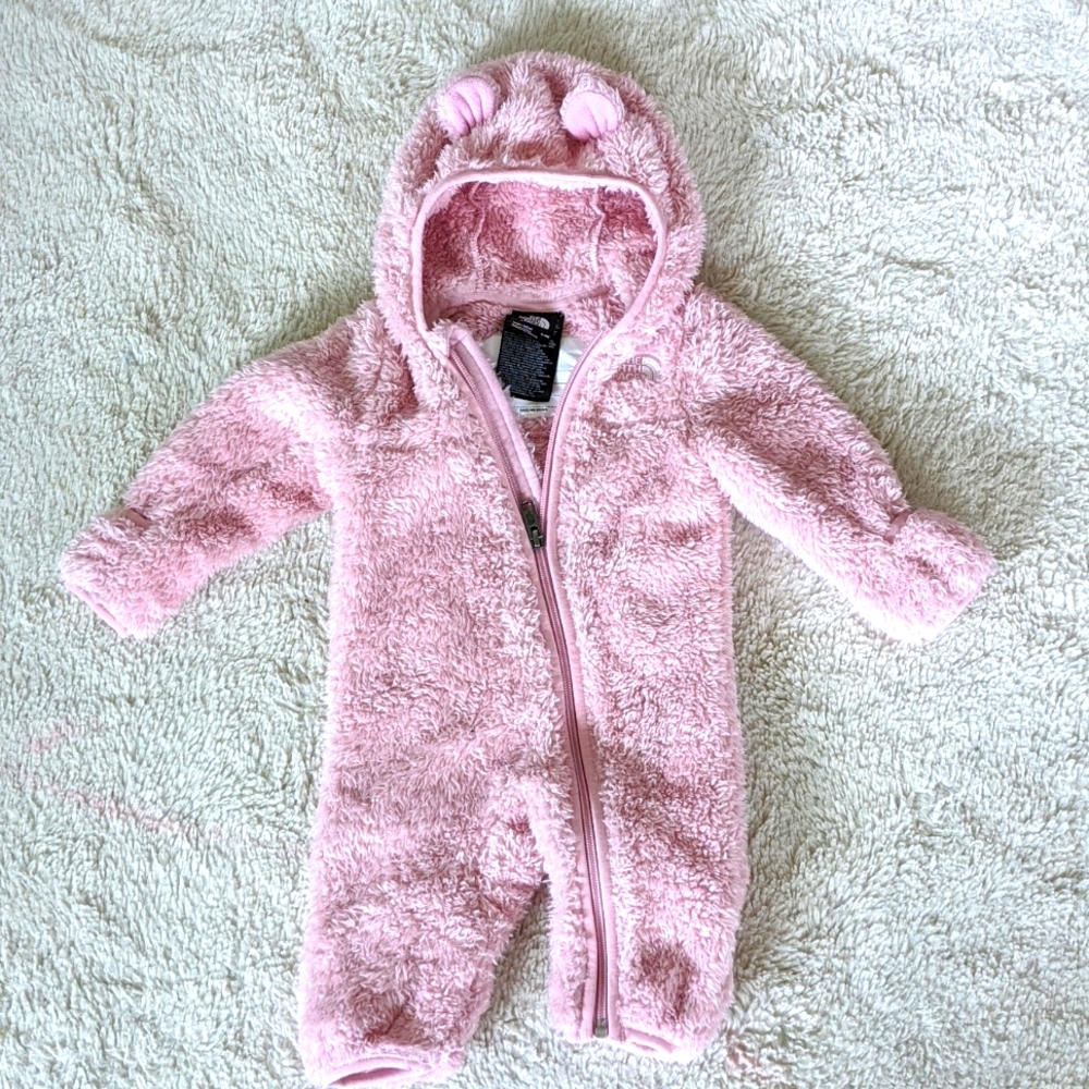 Infant (0-3 mo) Fall Winter Wear Jumpsuit Fleece Furry Hooded Snowsuit Girl Bear